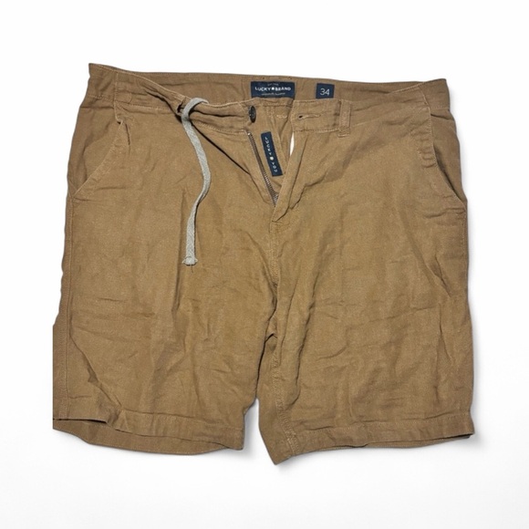 Lucky Brand Men's Brown Flat Front Shorts Size 34 Lightweight - Picture 1 of 5